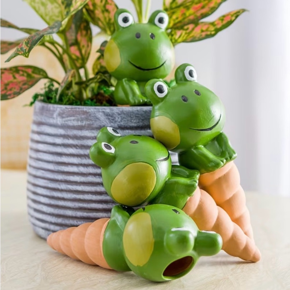 Ceramic Frog Watering Spikes - Set of 4